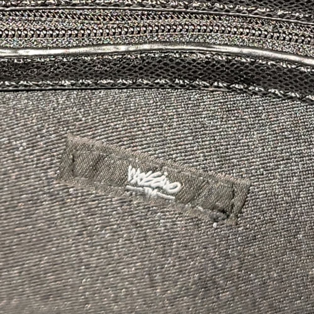 Mossimo black shoulder bag with gold accents. A lot of pockets, zippers, clean - Picture 6 of 11